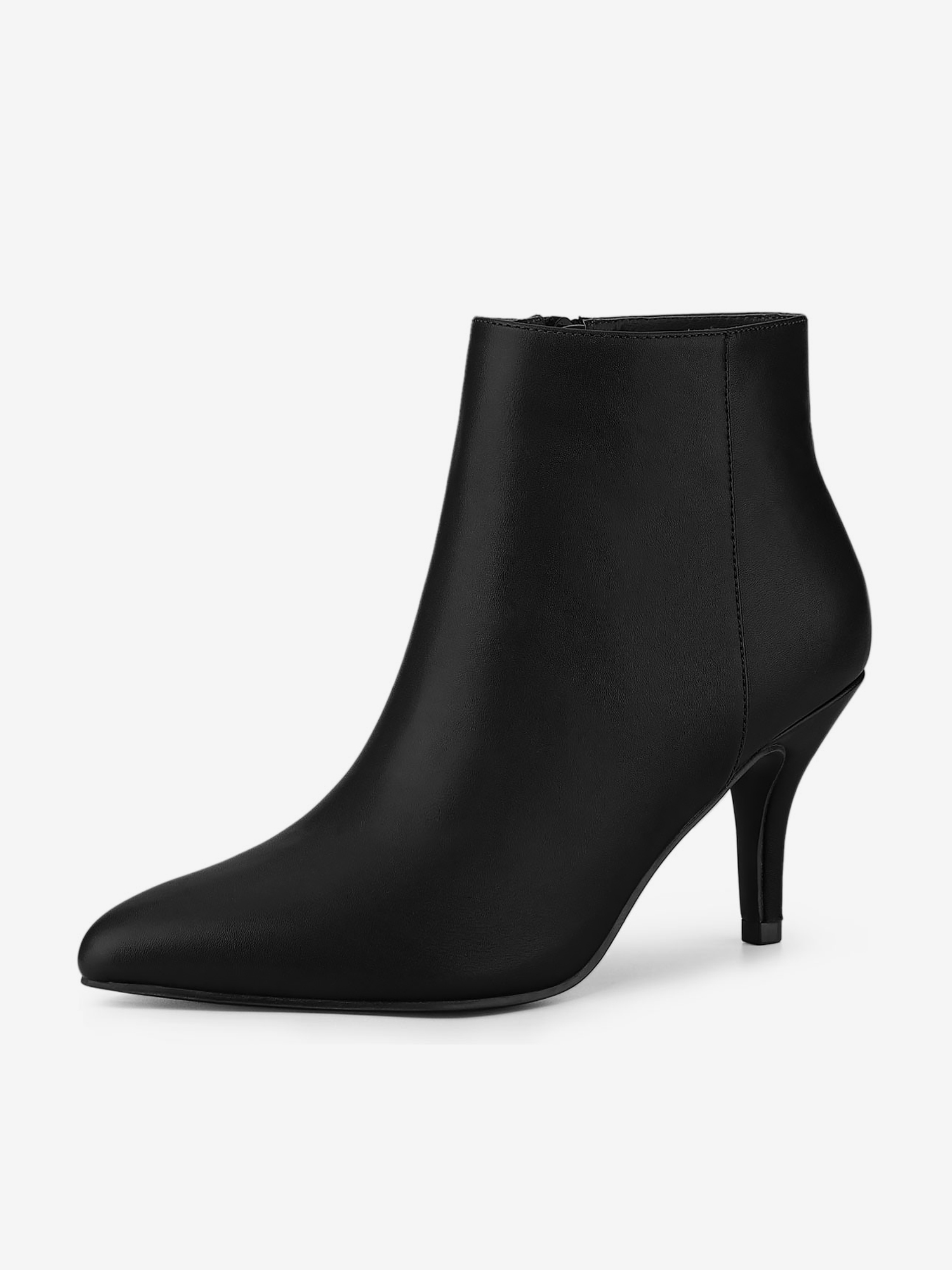 Pointed Toe Zipper Stiletto Heel Ankle Boots Black/6 - Allegra K catalog
