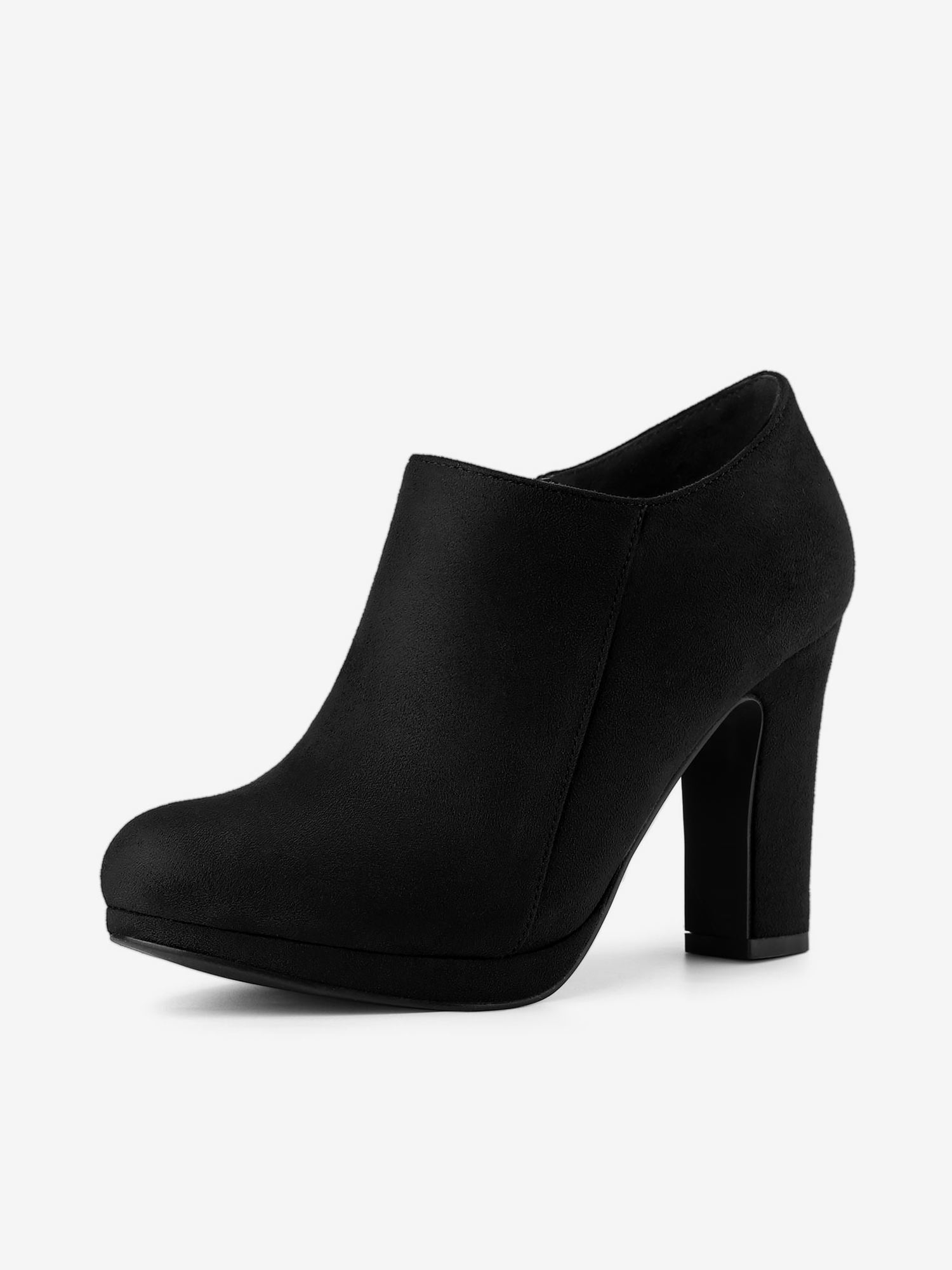 Platform Round Toe Chunky Heel Ankle Booties Black/6 - Allegra K catalog