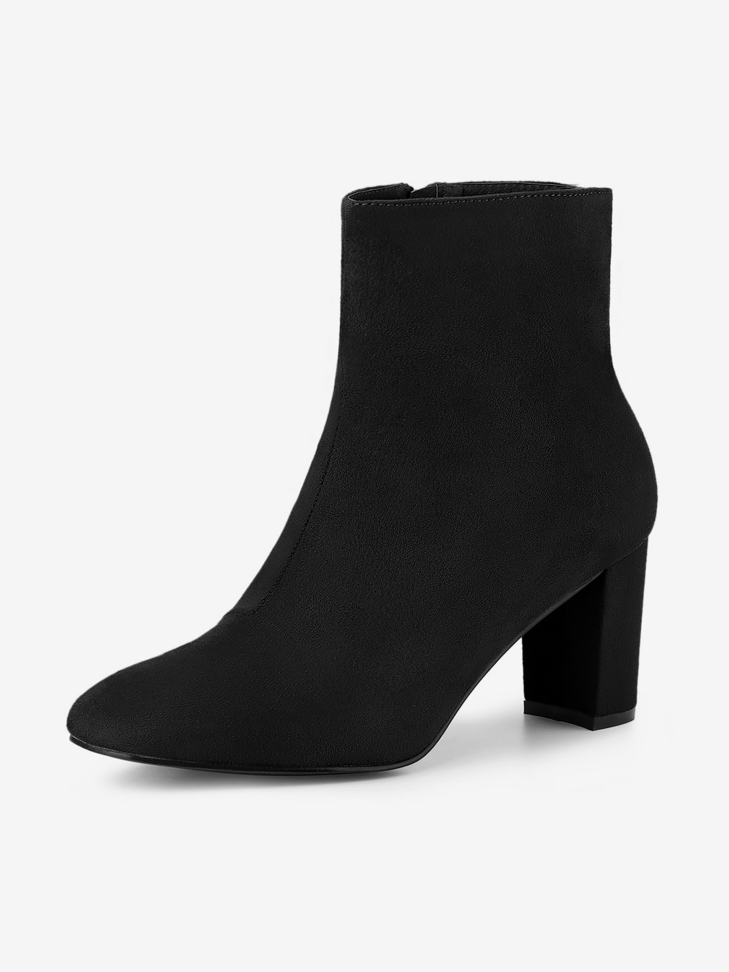 Dress Side Zip Chunky Heel Ankle Boots Black/6 - Allegra K catalog