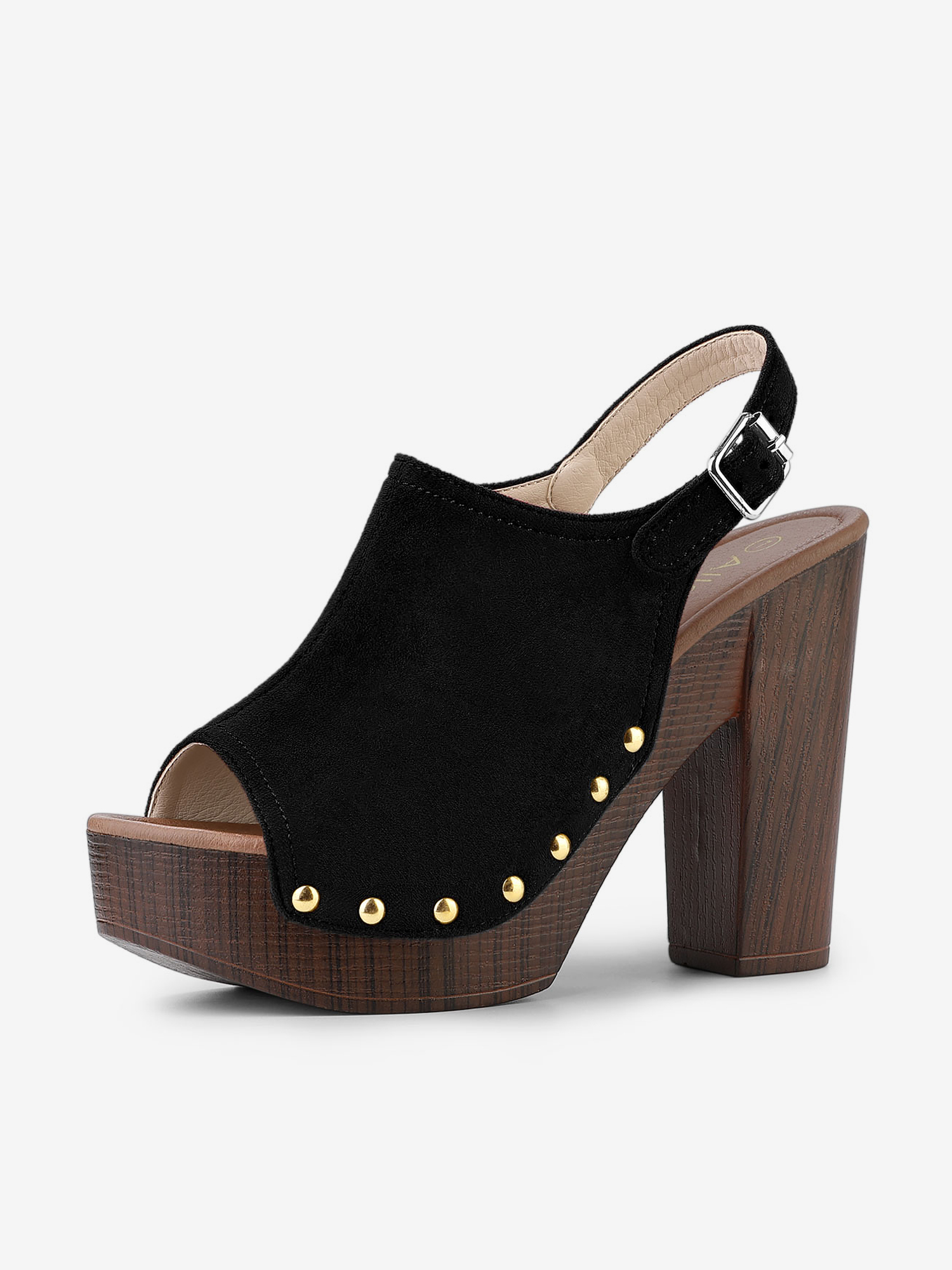 Open Toe Slingback Platform Chunky Heel Sandals Black/8.5 - Allegra K catalog