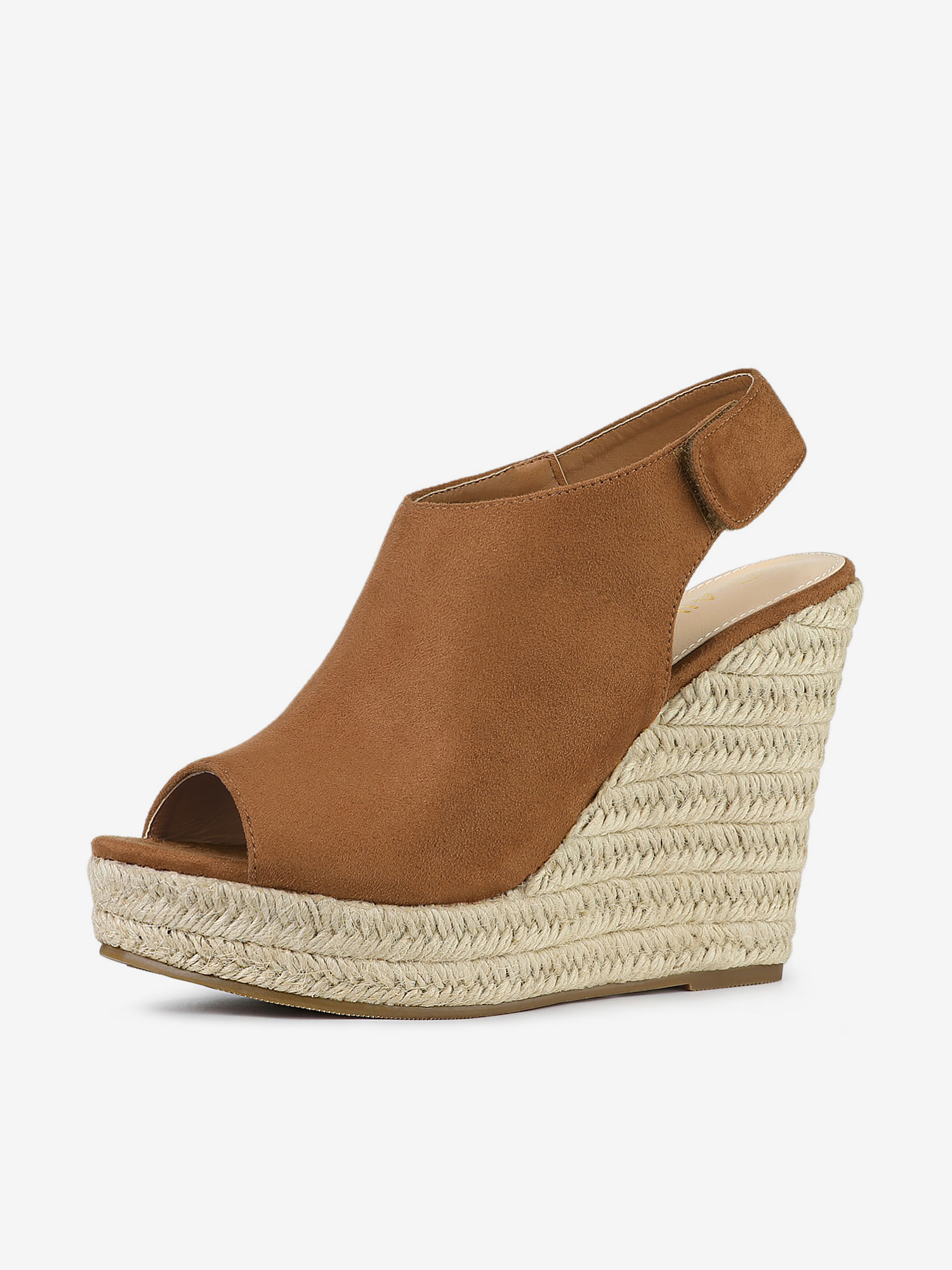 Open Toe Espadrille Platform Wedge Heel Slingback Sandals Brown/5.5 - Allegra K catalog