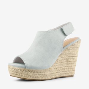 Open Toe Espadrille Platform Wedge Heel Slingback Sandals Grey/10 - Allegra K catalog