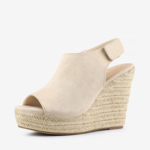 Open Toe Espadrille Platform Wedge Heel Slingback Sandals Beige/7 - Allegra K catalog