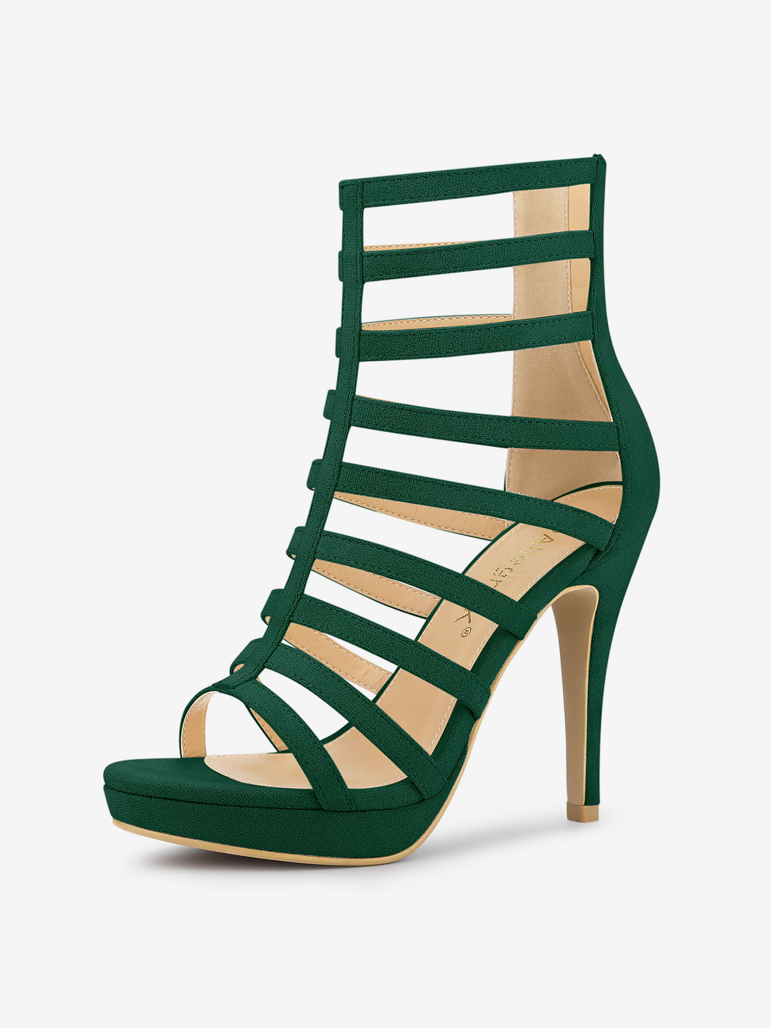 Platform Strappy Gladiator Stiletto Heel Sandals Green/6 - Allegra K catalog