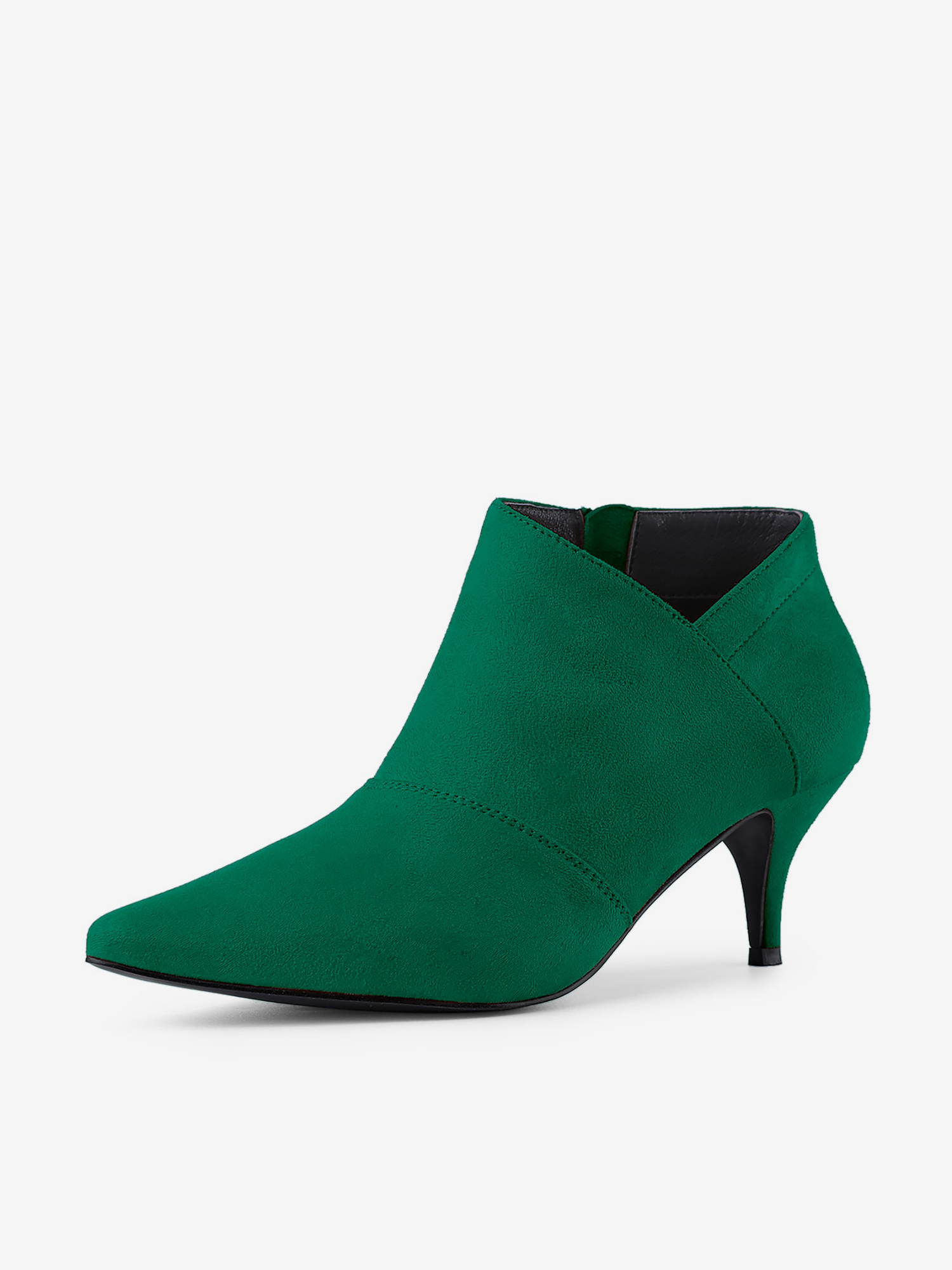Pointed Toe Kitten Heel Cutout Ankle Boots Emerald Green/6.5 - Allegra K catalog