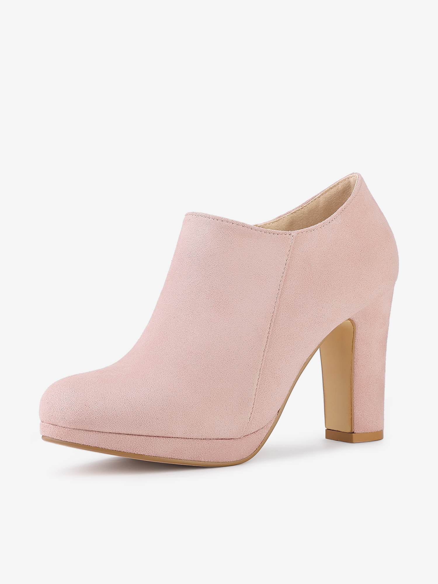 Platform Round Toe Chunky Heel Ankle Booties Pink/7 - Allegra K catalog
