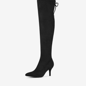 Stiletto Heel Thigh High Over the Knee Boots Black/8 - Allegra K catalog