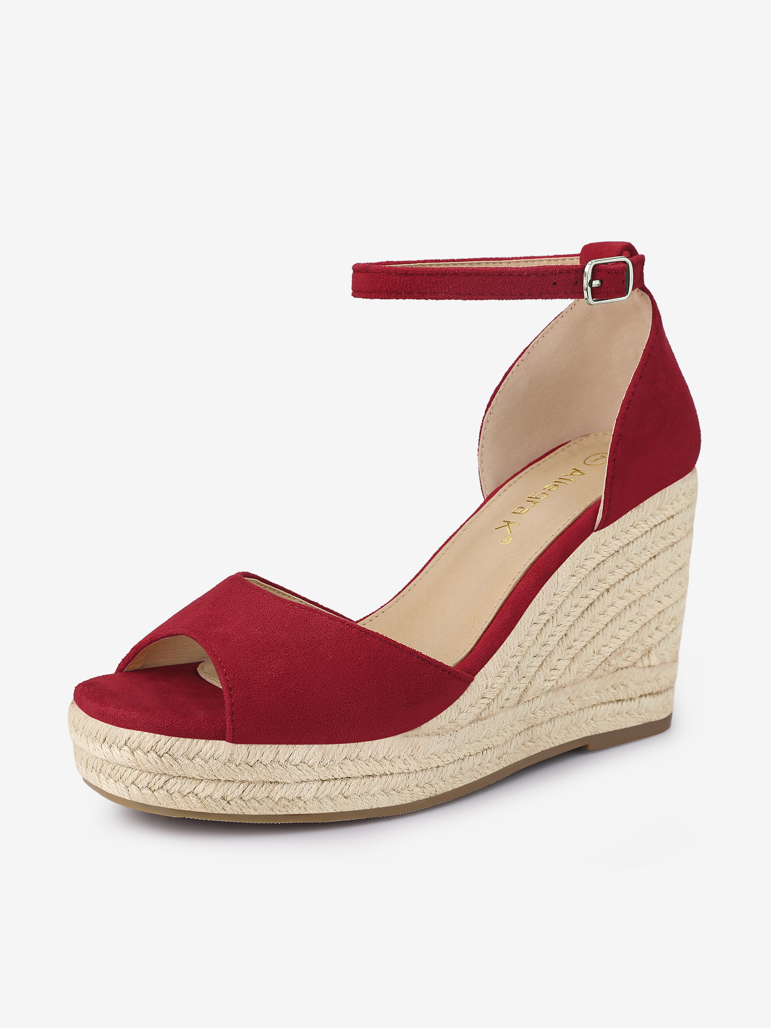 Espadrille Platform Ankle Strap Wedge Heel Sandals Red/9 - Allegra K catalog