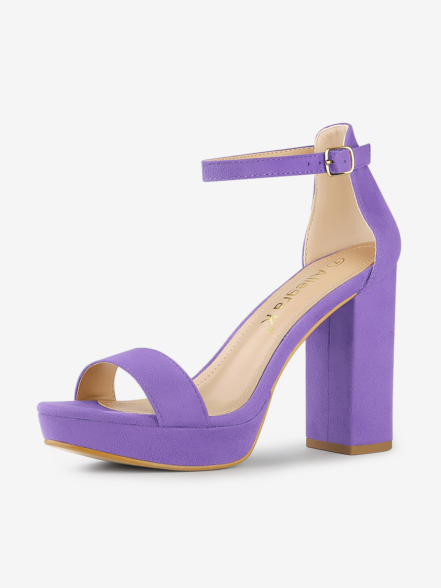 Faux Suede Ankle Strap Platform Chunky Heel Sandals Purple/9 - Allegra K catalog