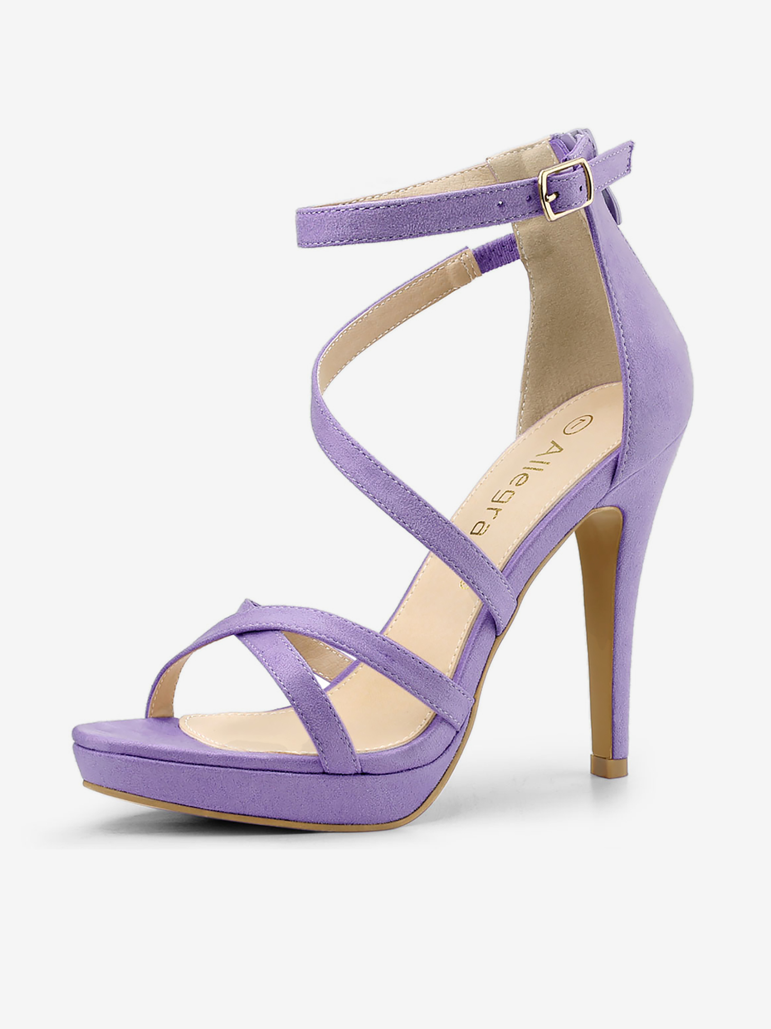 Round Toe Strappy Platform Stiletto Heel Sandals Purple/7.5 - Allegra K catalog