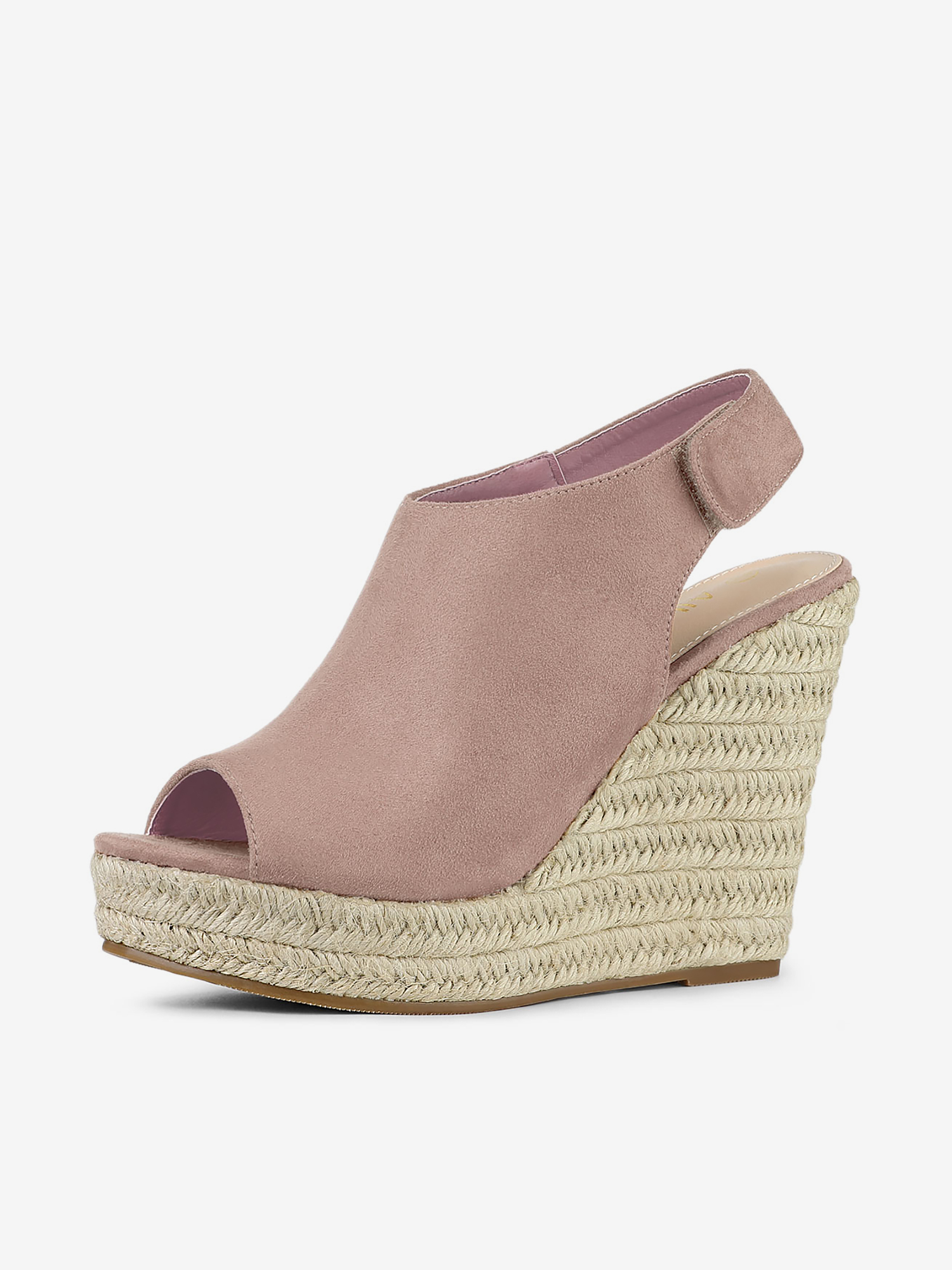 Open Toe Espadrille Platform Wedge Heel Slingback Sandals Dust Pink/7 - Allegra K catalog