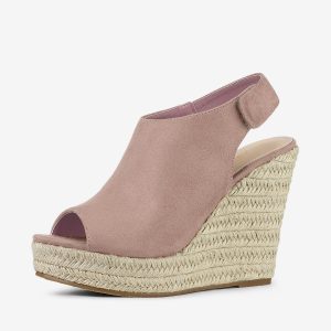 Open Toe Espadrille Platform Wedge Heel Slingback Sandals Dust Pink/8 - Allegra K catalog