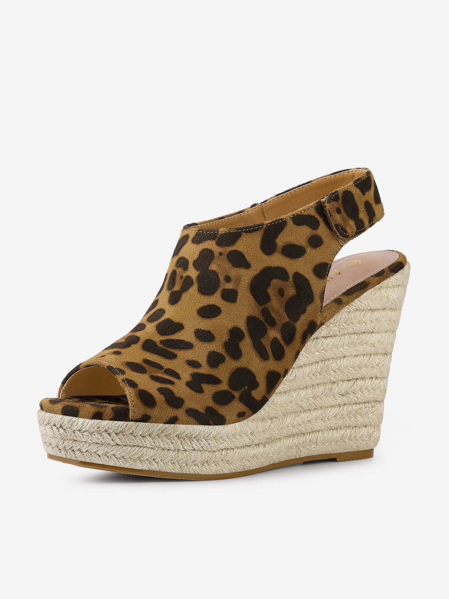 Open Toe Espadrille Platform Wedge Heel Slingback Sandals Leopard/6 - Allegra K catalog