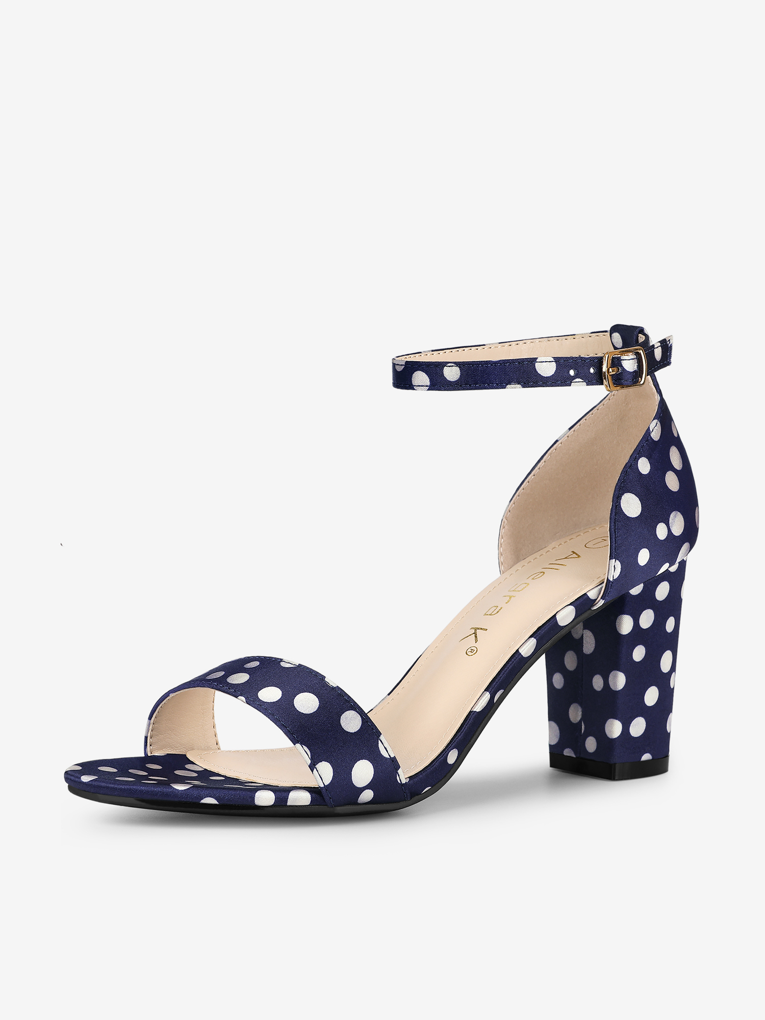 Open Toe Ankle Strap Chunky High Heel Sandals Blue/7 - Allegra K catalog