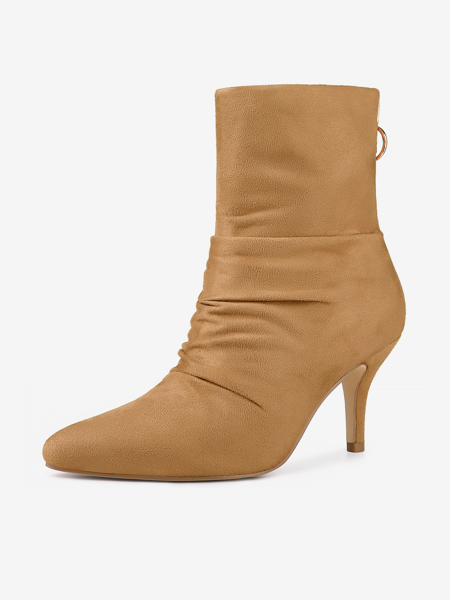 Pointy Toe Slouchy Back Zipper Stiletto Heel Ankle Boots Brown/6 - Allegra K catalog