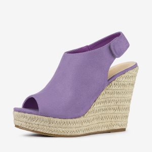 Open Toe Espadrille Platform Wedge Heel Slingback Sandals Purple/8 - Allegra K catalog