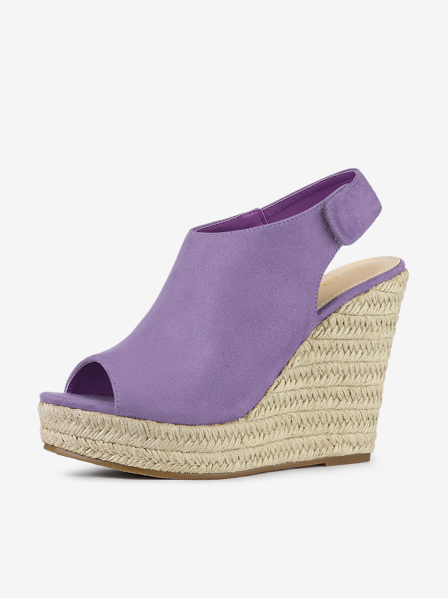 Open Toe Espadrille Platform Wedge Heel Slingback Sandals Purple/9 - Allegra K catalog