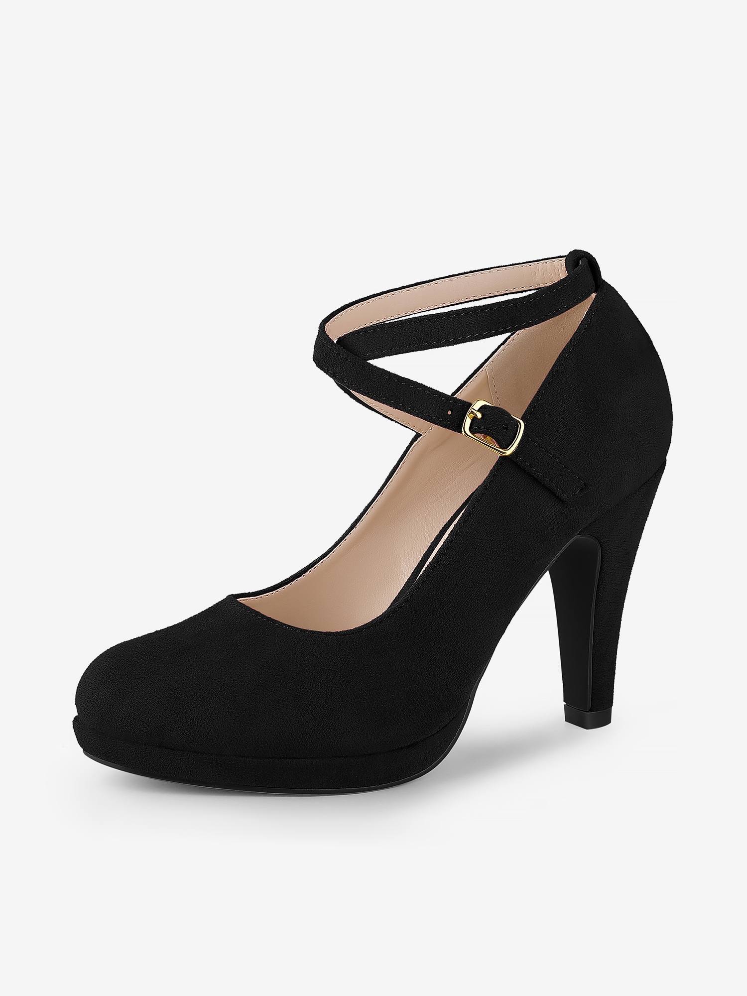 Platform Cross Strap Stiletto Heel Mary Jane Pumps Black/6.5 - Allegra K catalog