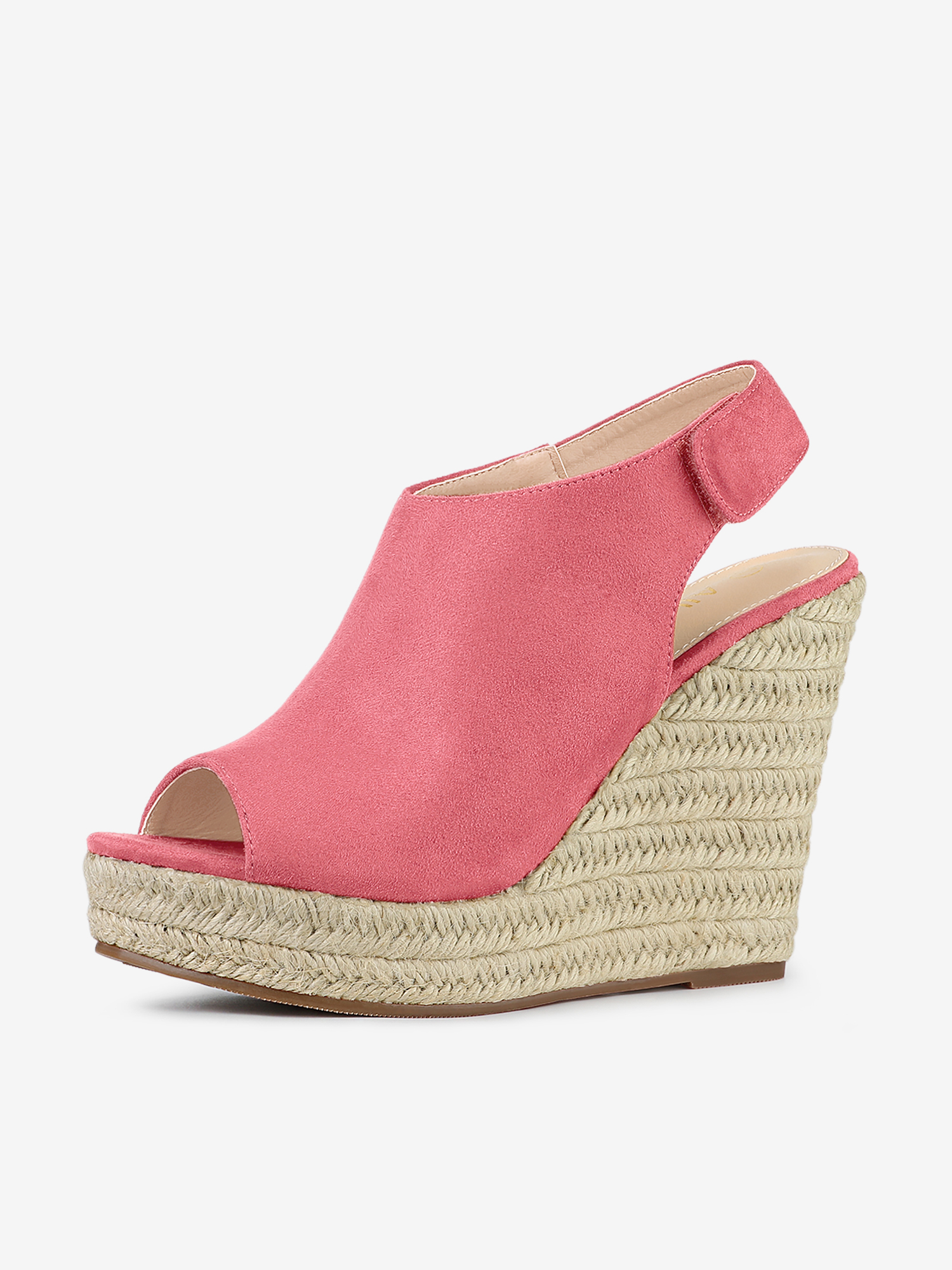 Open Toe Espadrille Platform Wedge Heel Slingback Sandals Watermelon Red/8 - Allegra K catalog