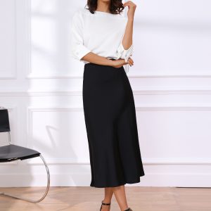 Dressy Casual Boat Neck 3/4 Sleeve Work Satin Blouse White/S - Allegra K catalog