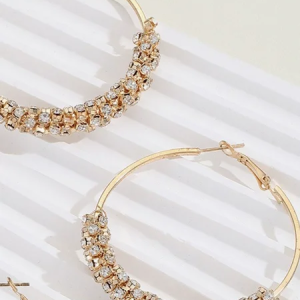 Elegant Plain Hoop, Earrings, color:White, Stylewe