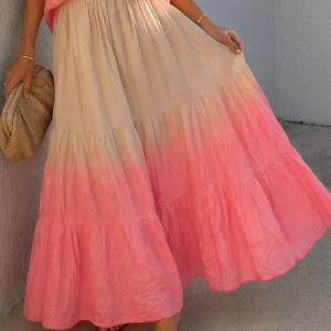 Vacation Gradient Maxi Skirt, Skirts, color:As Picture|size:XXL, Stylewe
