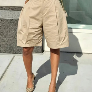 Urban Plain Straight Pants Shorts, Shorts, color:Khaki|size:XXL, Stylewe