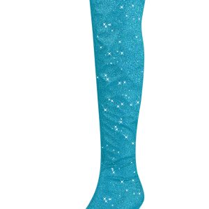 Glitter Pointed Toe Stiletto Heel Over the Knee High Boots Sky Blue/9 - Allegra K catalog