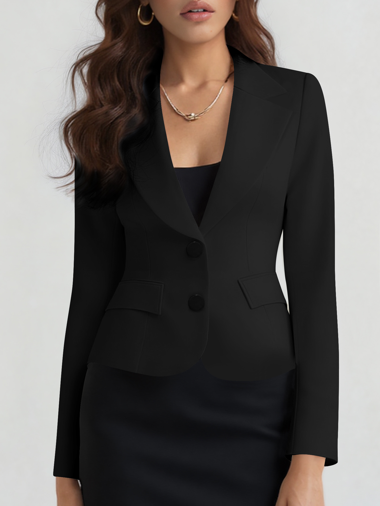Slim Fit Blazer with Notched Lapel - Tailored Long Sleeve Workwear Jacket Black/XS - Allegra K catalog