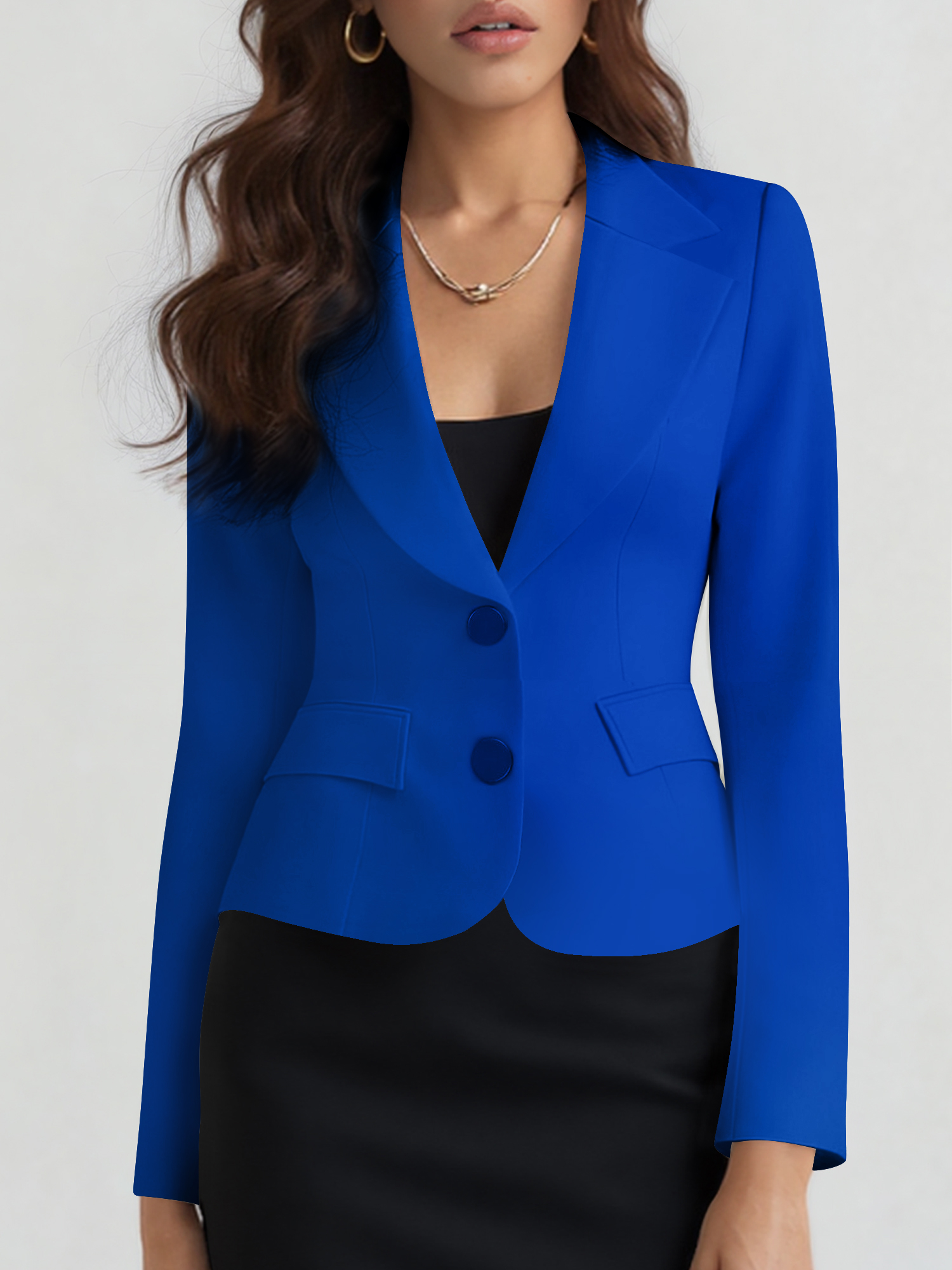 Slim Fit Blazer with Notched Lapel - Tailored Long Sleeve Workwear Jacket Blue/XS - Allegra K catalog