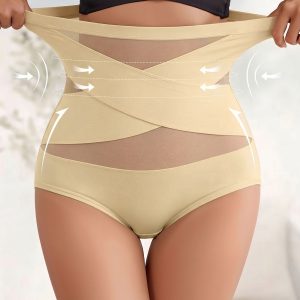 3 Pieces High-Waisted Shaping Butt-Lifting Underwear Panties Apricot/M - Allegra K catalog