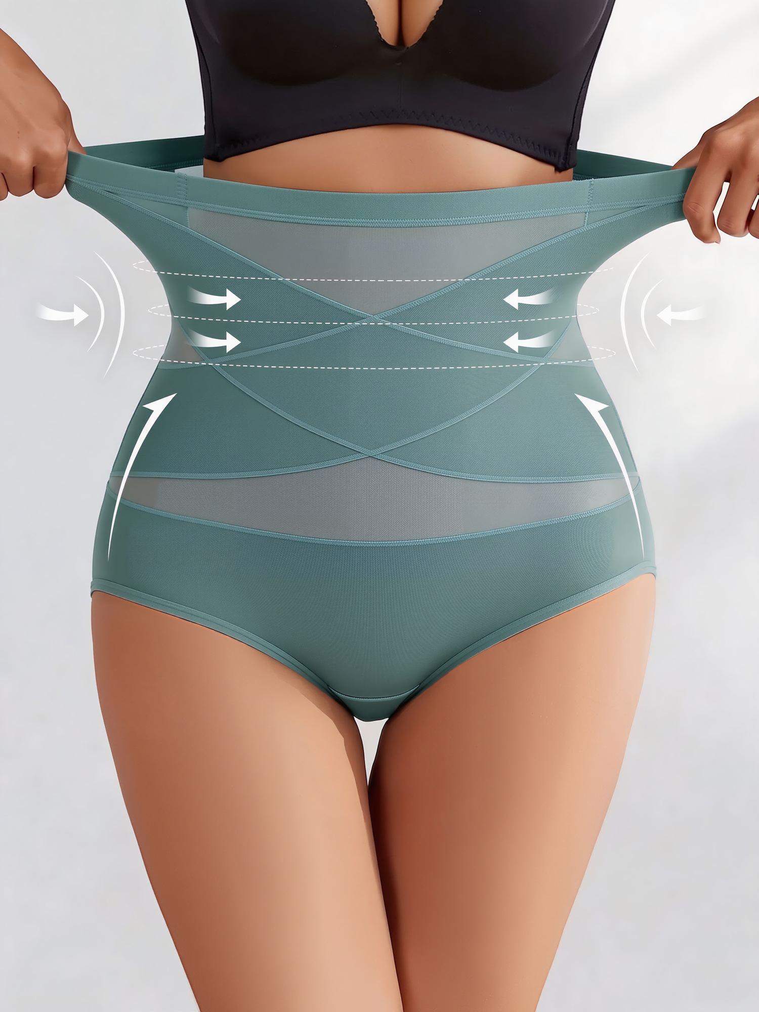 3 Pieces High-Waisted Shaping Butt-Lifting Underwear Panties Green/M - Allegra K catalog