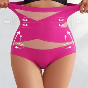 3 Pieces High-Waisted Shaping Butt-Lifting Underwear Panties Rose Red/L - Allegra K catalog