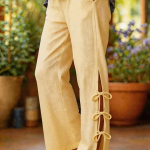Women Plain Long Pants Vintage Spring/Fall Trousers, Pants, color:Khaki|size:XXL, catalog Noracora shop