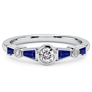 classic engagement rings - Italo Bezel Setting Blue Sapphire Engagement Ring For Women Promise Ring, Italo jewelry - Online Catalog