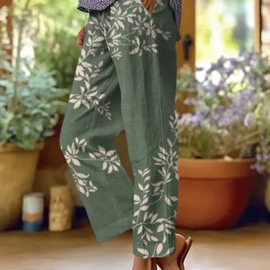 Women Leaf Long Pants Casual Spring/Fall Trousers, Pants, color:Green|size:5XL, catalog Noracora shop