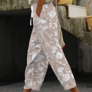 Women Floral Long Pants Casual Spring/Fall Trousers, Pants, color:As Picture|size:4XL, catalog Noracora shop