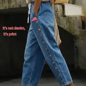 Women Independence Day (Flag) Long Pants Casual Spring/Fall Trousers, Pants, color:Blue|size:4XL, catalog Noracora shop