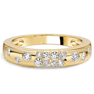 anniversary band - Italo Scattered Waterfall Round Cut Half Eternity Wedding Band For Women, Italo jewelry - Online Catalog