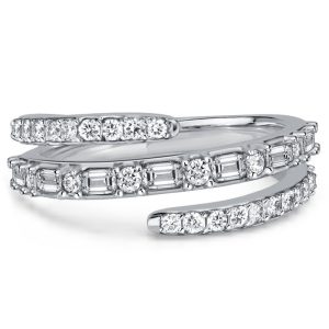 anniversary band - Italo Spiral Emerald & Round Cut Wedding Band For Women Anniversary Ring, Italo jewelry - Online Catalog