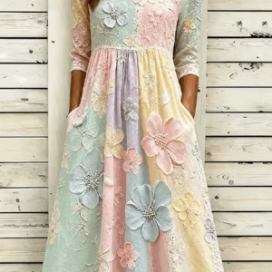 Women 3D Printing Summer Dress Crew Neck Half Sleeve A-Line Dress, Dresses, color:As Picture|size:4XL, catalog Noracora shop