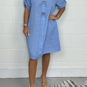 Women Plain Spring/Fall Dress V Neck Long Sleeve T-Shirt Dress A-Line Dress, Dresses, color:Sky Blue|size:5XL, catalog Noracora shop