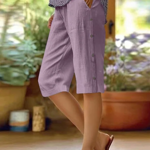 Casual Plain Mid Waist Straight Pants Shorts, Shorts, color:Light Purple|size:XXL, catalog Noracora shop