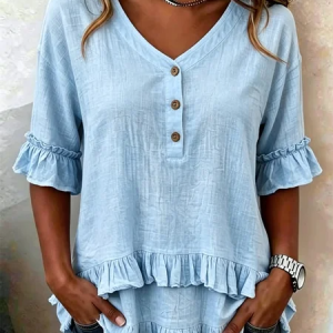 Vintage Plain Half Sleeve T-shirt, T-shirts, color:Blue|size:3XL, catalog Noracora shop