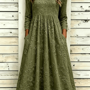 Women Floral Summer Dress Crew Neck Half Sleeve A-Line Dress, Dresses, color:Green|size:4XL, catalog Noracora shop