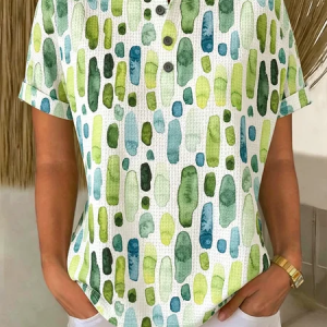 Vintage Geometric Short Sleeve T-shirt, T-shirts, color:Green|size:4XL, catalog Noracora shop