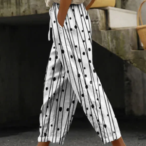 Women Abstract Long Pants Casual Spring/Fall Trousers, Pants, color:White|size:5XL, catalog Noracora shop