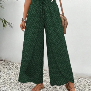 Women Geometric Long Pants Vintage Spring/Fall Trousers, Pants, color:Green|size:3XL, catalog Noracora shop