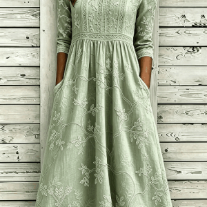 Women 3D Printing Summer Dress Crew Neck Half Sleeve A-Line Dress, Dresses, color:Green|size:4XL, catalog Noracora shop