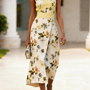 Women Floral Summer Dress Sleeveless A-Line Dress, Dresses, color:Yellow|size:3XL, catalog Noracora shop